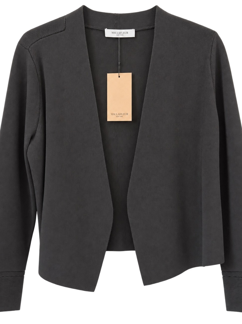 MM Lafleur Black Open-Front Knit Blazer